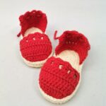 Πλεκτές εσπαντρίγιες κορίτσι κόκκινες